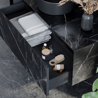 Подвесная тумба под раковину Sancos Stone ST120NM 120см Nero Marquina